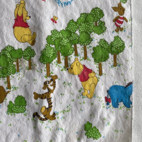 Vintage Walt Disney Winnie The Pooh Bear 100 Acre Wood Baby Receiving Blanket - Picture 3 of 10